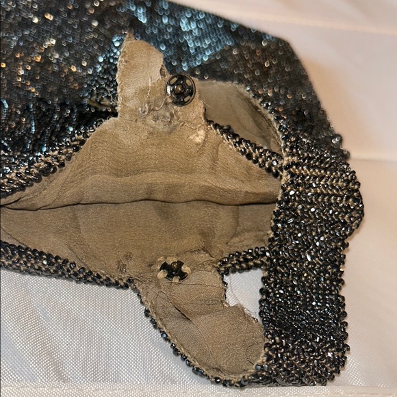 Antique Art Deco Black Hexagonal Clutch with Sparkly Finish - Picture 12 of 12